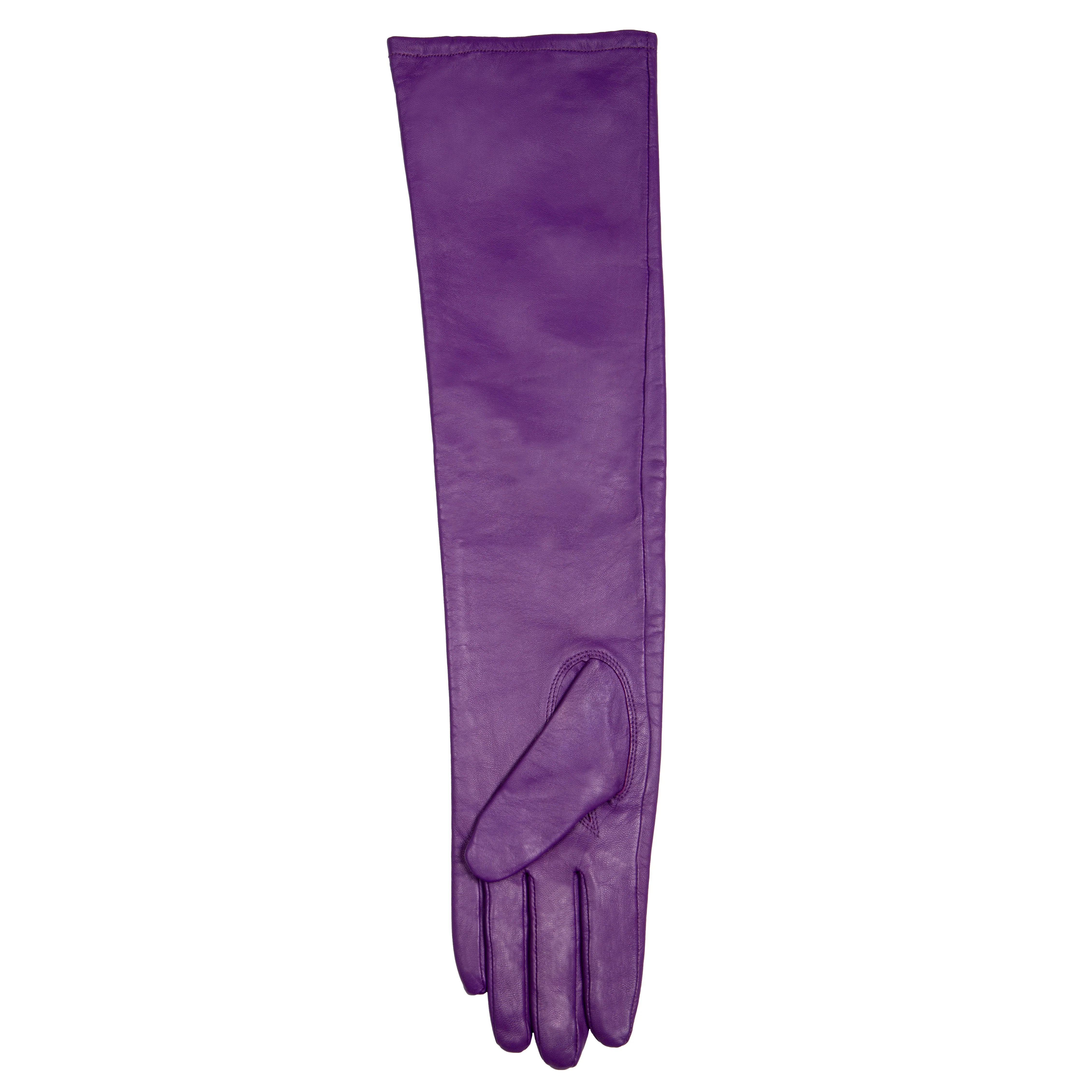 Women's Single-Point Long Above-Elbow Lined Leather Gloves - Image 31