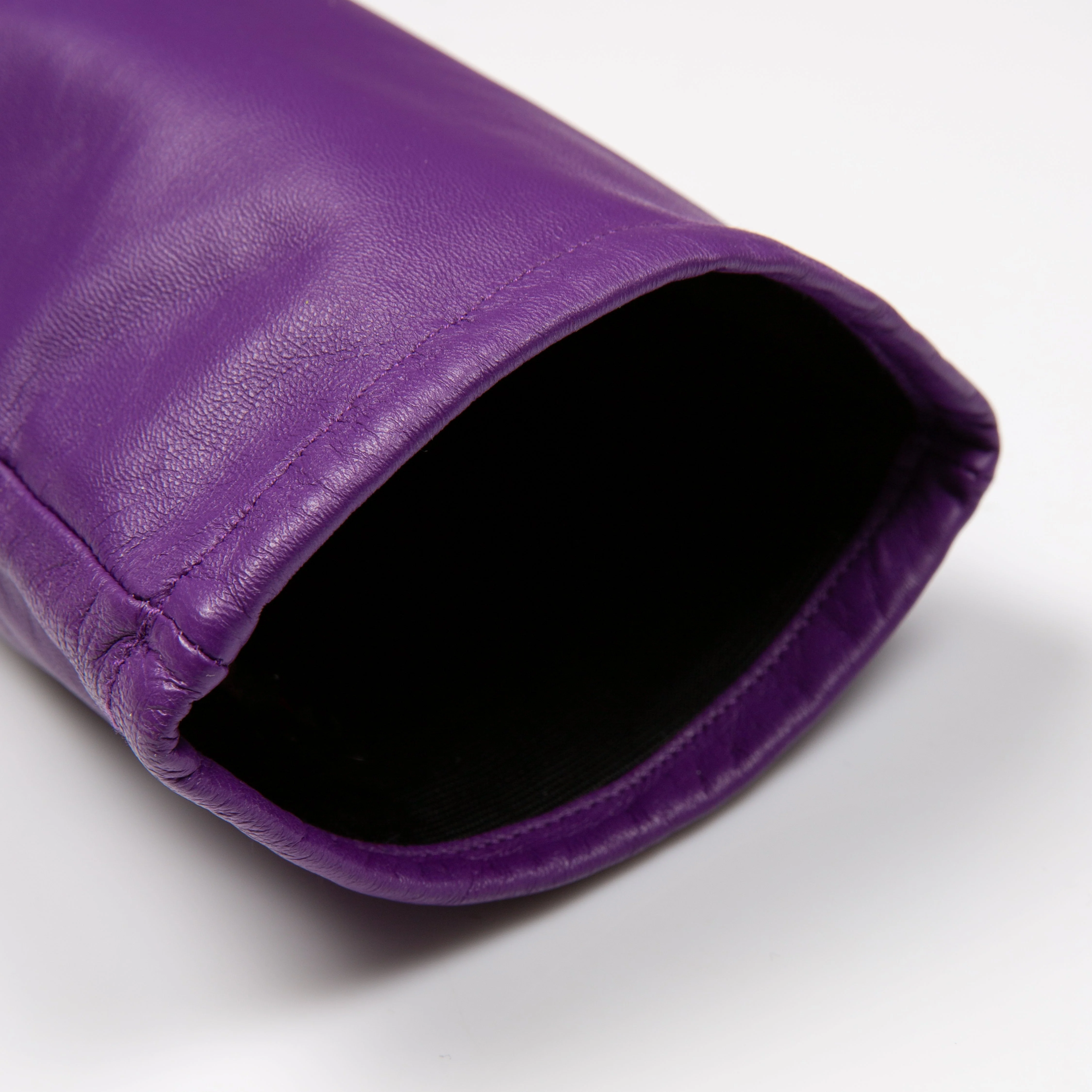 Women's Single-Point Long Above-Elbow Lined Leather Gloves - Image 35