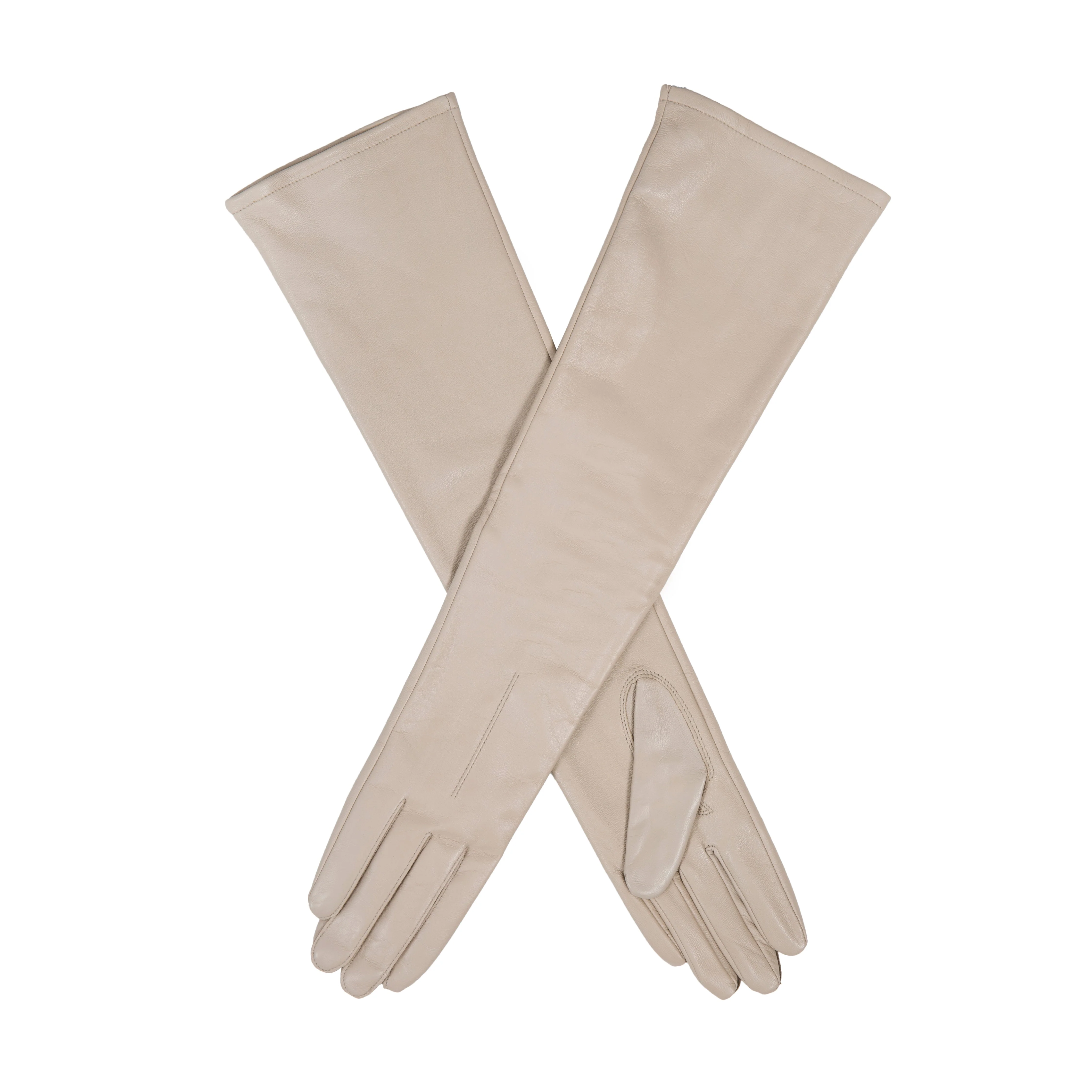 Women's Single-Point Long Above-Elbow Lined Leather Gloves - Image 51