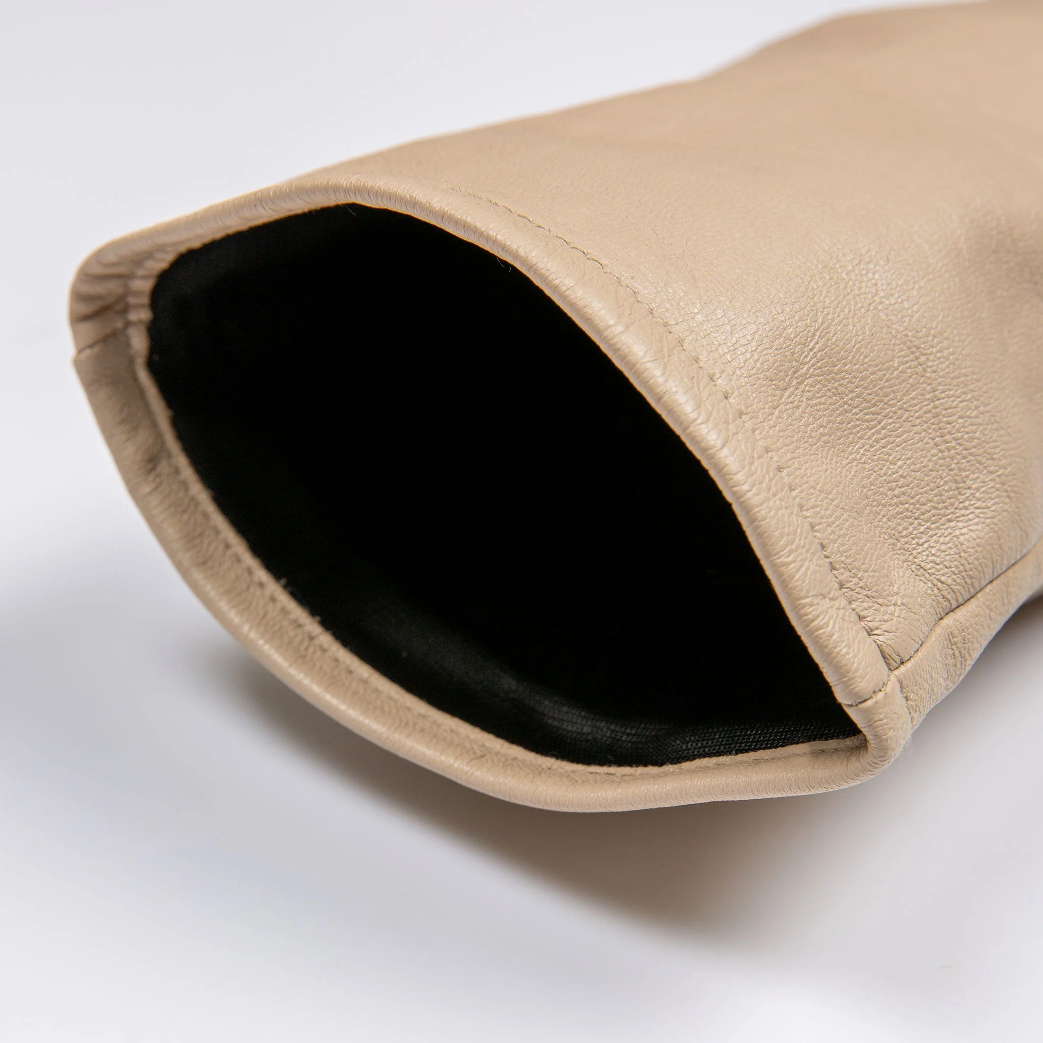 Women's Single-Point Long Above-Elbow Lined Leather Gloves - Image 61