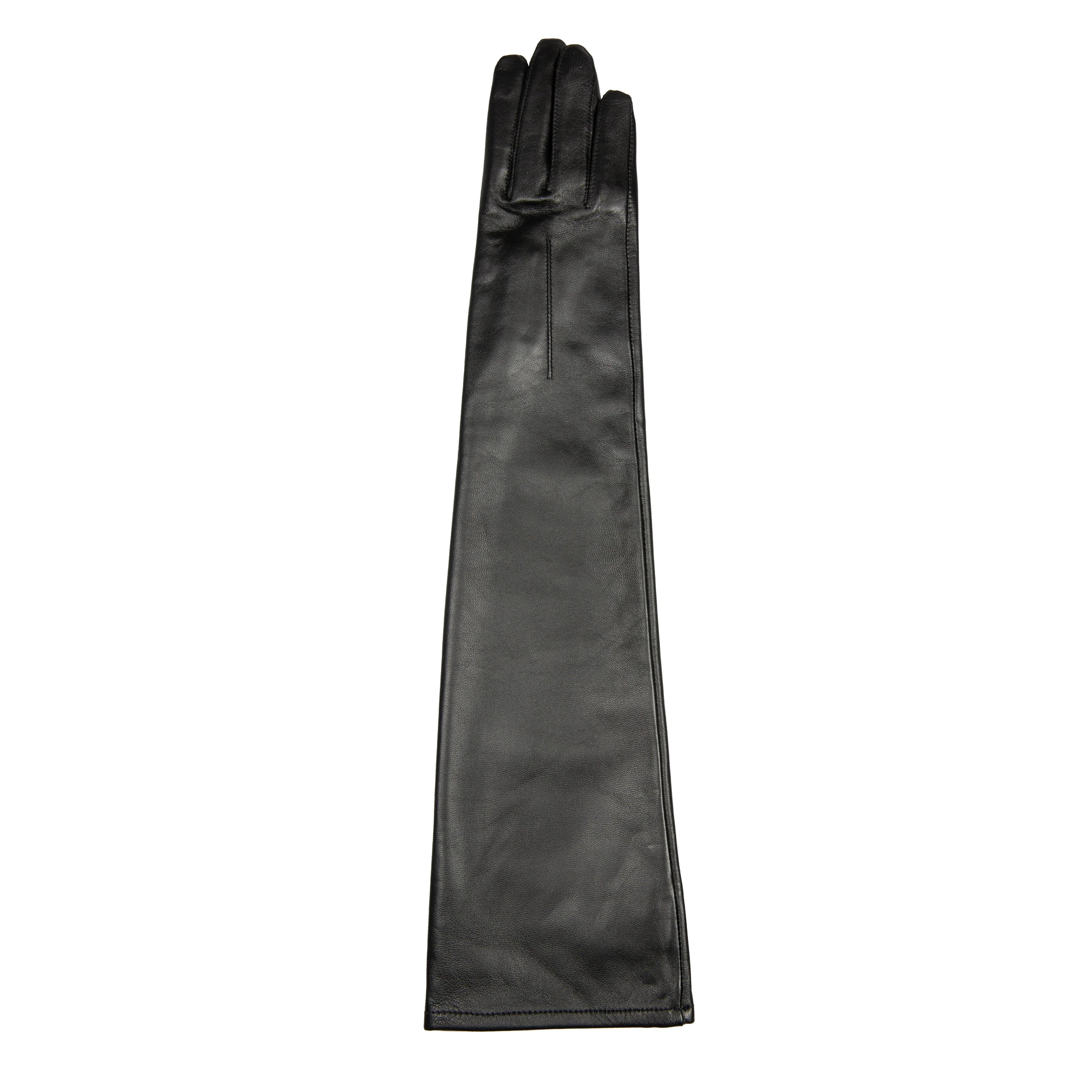 Women's Single-Point Long Above-Elbow Lined Leather Gloves - Image 67