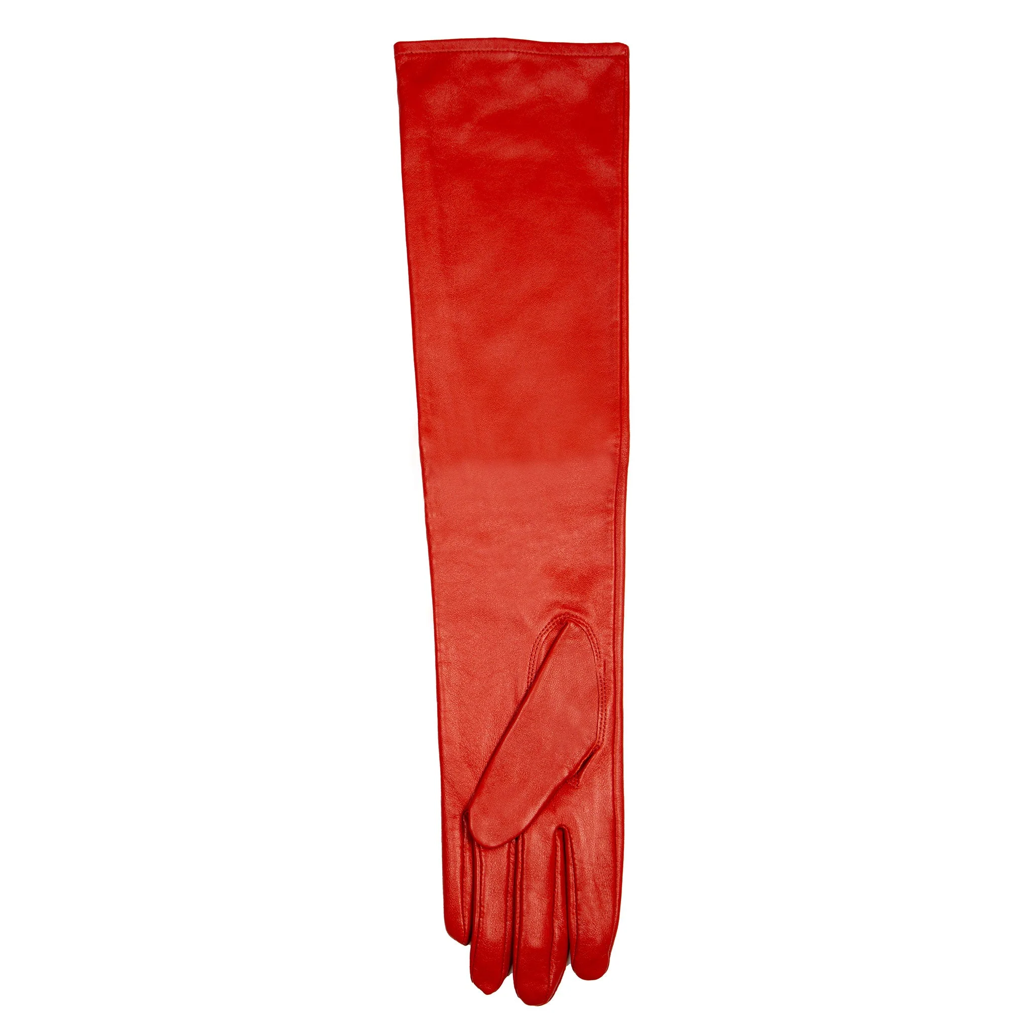 Women's Single-Point Long Above-Elbow Lined Leather Gloves - Image 7
